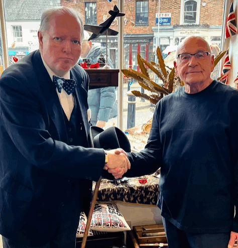 Ray with Winston Churchill look a like